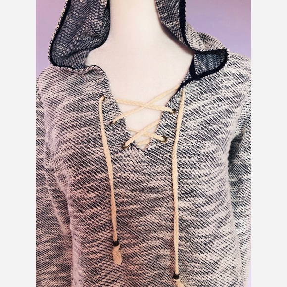 American rag heather grey lace up hoodie - Picture 2 of 5